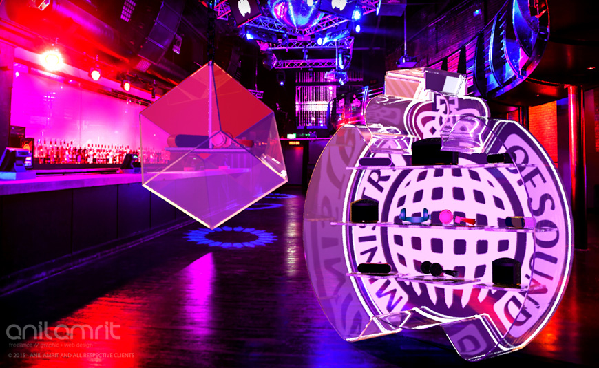 MINISTRY OF SOUND POS DISPLAY STAND DESIGN